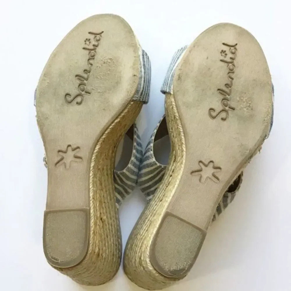 Splendid Kutie Wedge Striped Sandals 8.5 - Picture 3 of 8